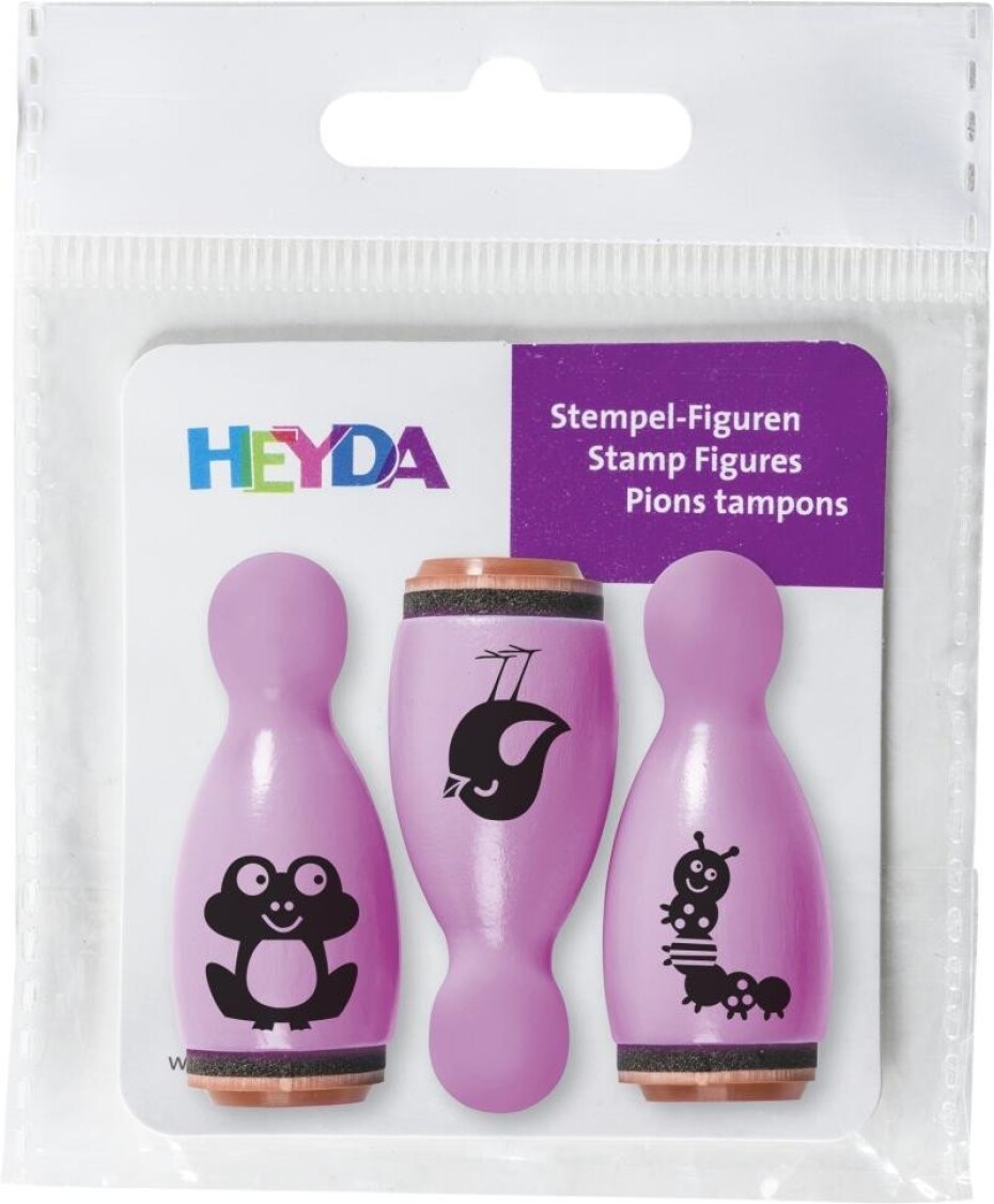 HEYDA Dřevěná razítka kuželky - žába, ptáček - main (0)