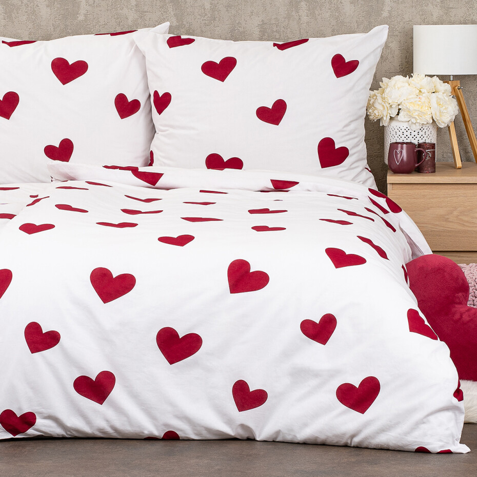4Home Bavlněné povlečení Red Hearts, 160 x 200 cm, 70 x 80 cm - main (1)