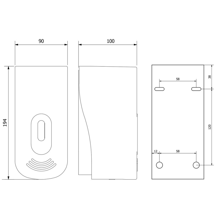 AQUALINE 1319-74 Emiko dávkovač tekutého mýdla nástěnný 400 ml, bílá - main (2)