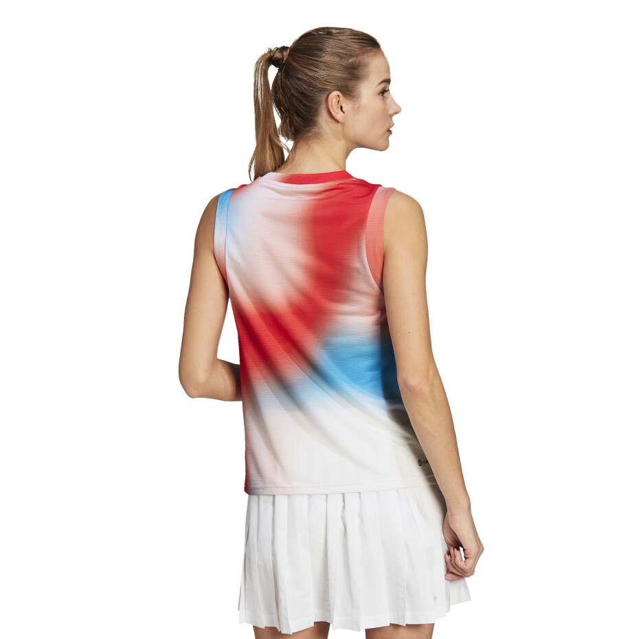 Dámské tílko adidas  Melbourne Printed Match Tank White/Red/Blue M - main (4)