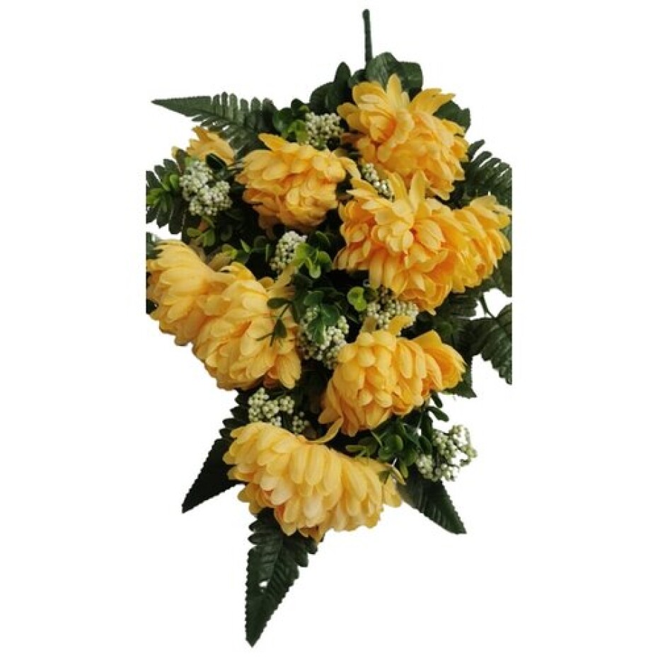 Umělá dekorativní kytice Chryzantéma, žlutá, výška 60 cm - main (1)