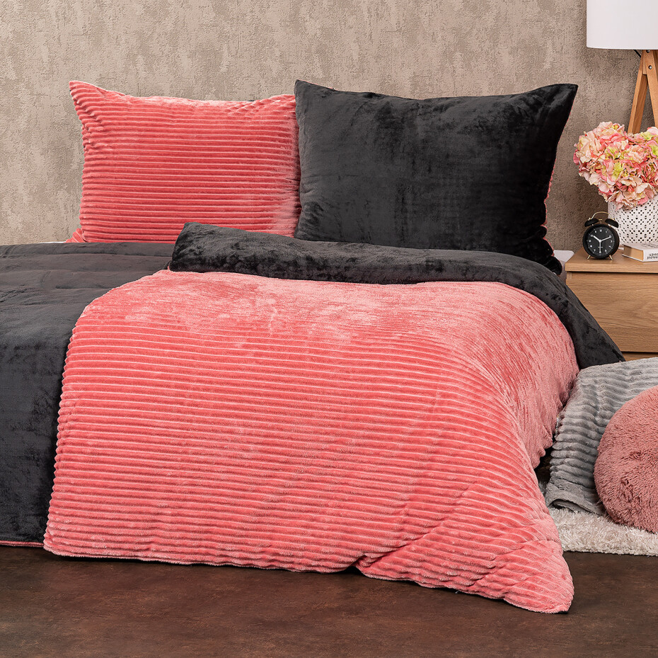 4Home Povlečení mikroflanel Stripe růžová, 140 x 200 cm, 70 x 90 cm - main (0)