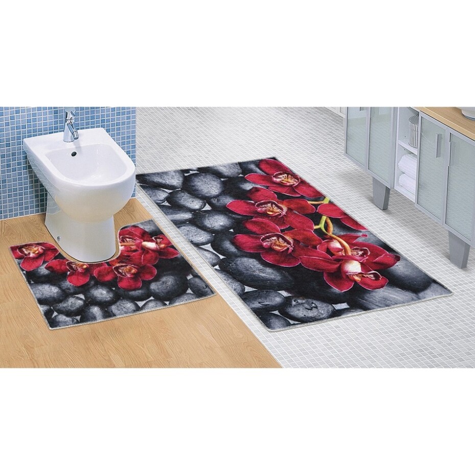 Bellatex Koupelnová předložka Orchidea 3D, 60 x 100 + 60 x 50 cm - main (0)