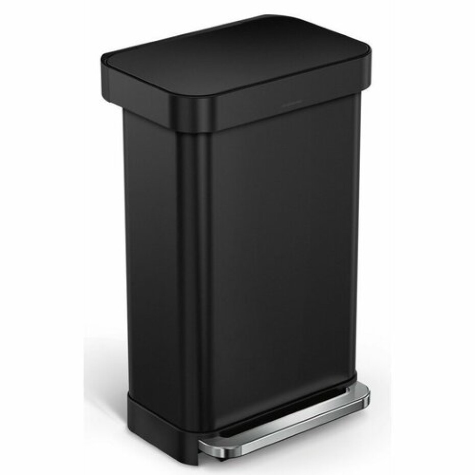 Simplehuman Obdélníkový pedálový koš s kapsou na sáčky 45 l, černá - main (0)