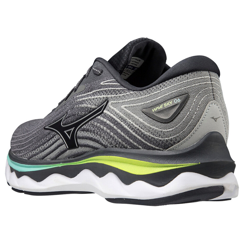 Pánská běžecká obuv Mizuno  Wave Sky 6 Quiet Shade/Silver/Neo Lime  UK 14 - main (2)