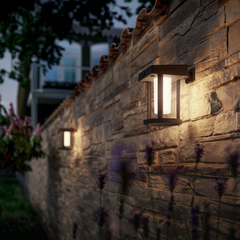 Philips Camil UltraEfficient solární venkovní nástěnné LED svítidlo 1,4W 3000K, černá - main (1)