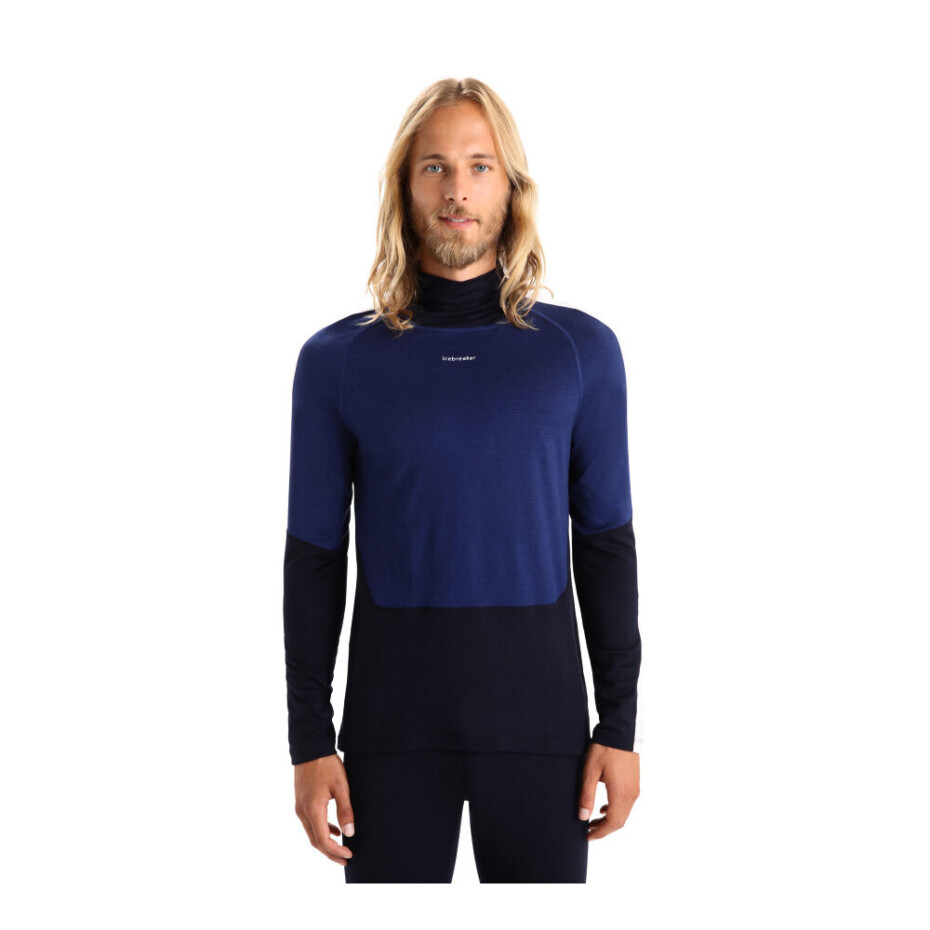 Pánské tričko Icebreaker Merino 200 Oasis Sonebula LS High Neck Mid Navy/Royal Navy/Snow/Cb M - main (1)