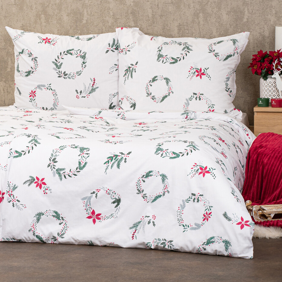 4Home Vánoční bavlněné povlečení Christmas holly, 140 x 220 cm, 70 x 90 cm - main (0)