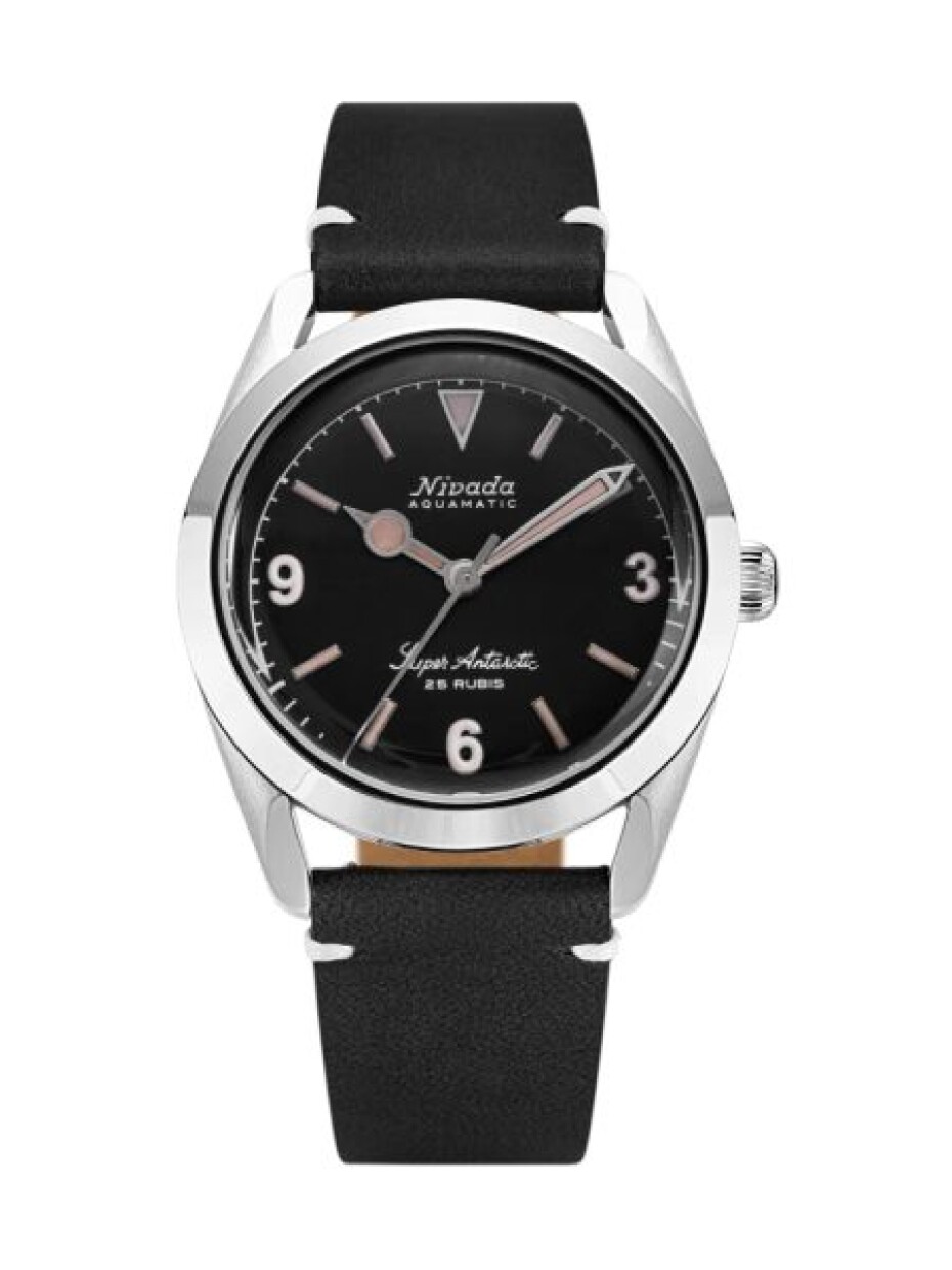 Nivada Grenchen Super Antarctic 3.6.9 Black Vintage - Black Leather White Stitching - main (0)