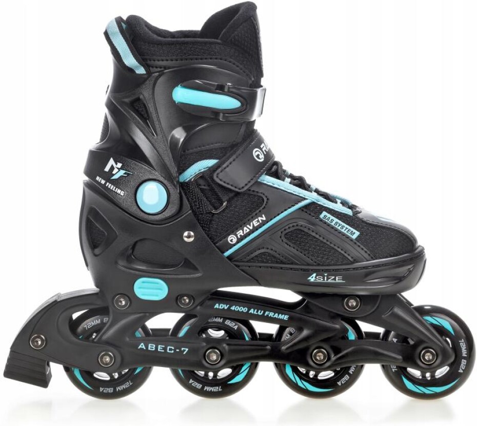 Raven Pulse black/cyan dětské kolečkové brusle - main (0)