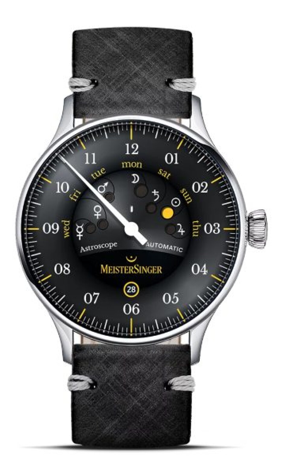 MeisterSinger Astroscope S-AS902Y Limited Edition - Černý kožený řemínek - main (0)