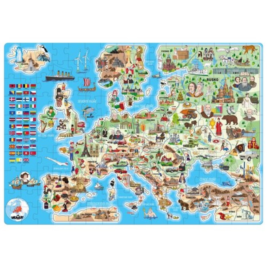 Popular Puzzle Mapa Evropy, 160 dílků - main (0)