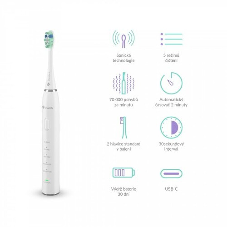 TrueLife Sonický zubní kartáček SonicBrush Clean30, bílá - main (1)