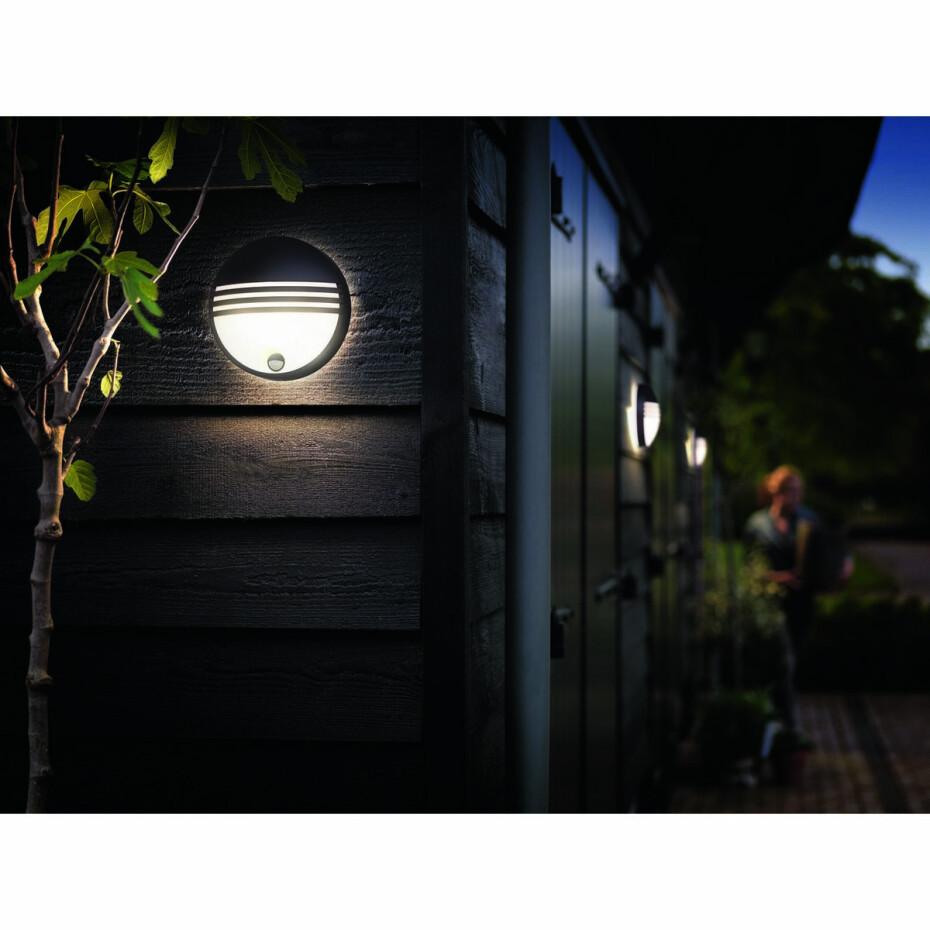 Philips 17297/30/16 Yarrow Venkovní nástěnné LED svítidlo s čidlem 21 cm, černá - main (3)