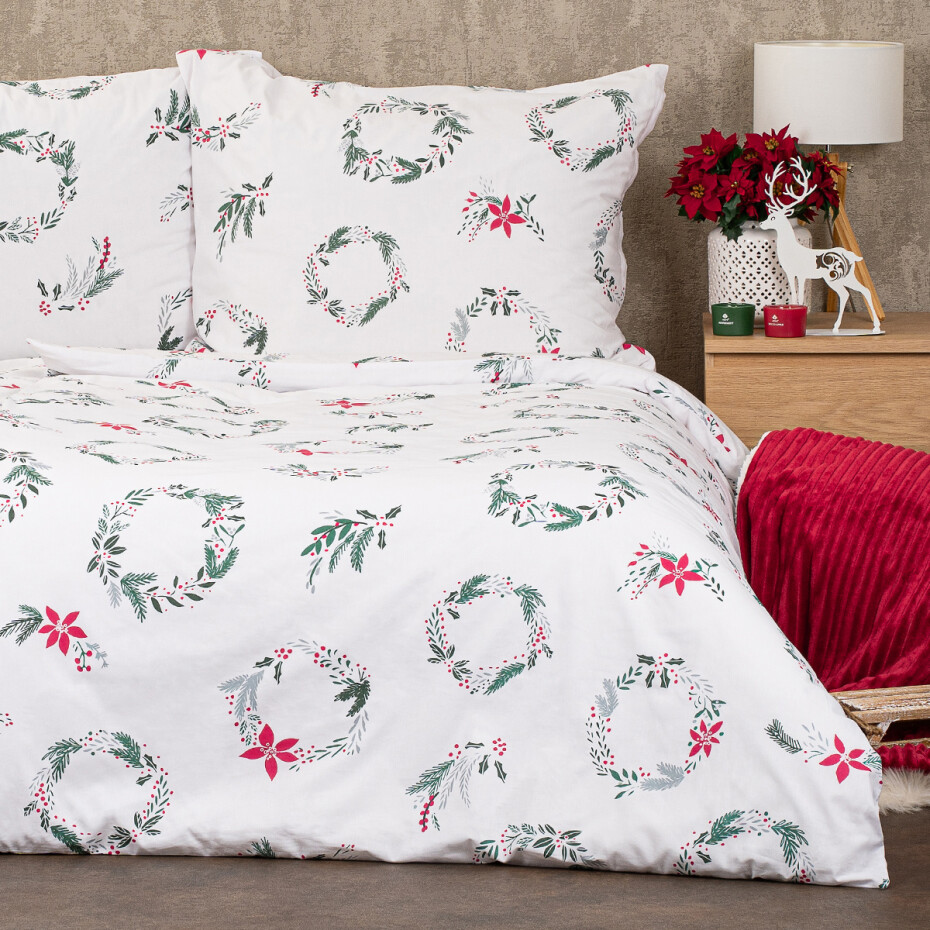 4Home Vánoční bavlněné povlečení Christmas holly, 140 x 220 cm, 70 x 90 cm - main (1)