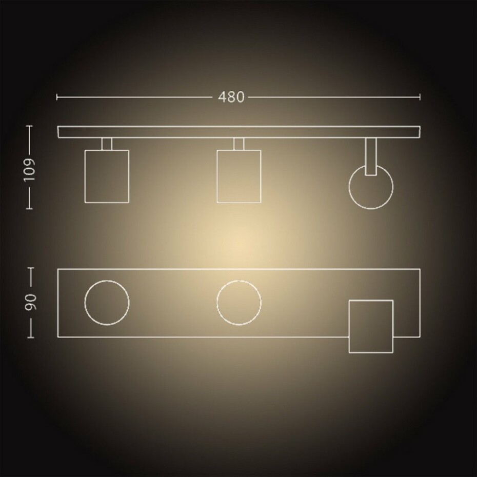 Philips Hue 53093/31/P6 LED přisazená stropní bodová lampa Runner 3x5,5W | GU10 | 2200-6500K - Bluetooth, s dálkovým ovládáním  - main (2)