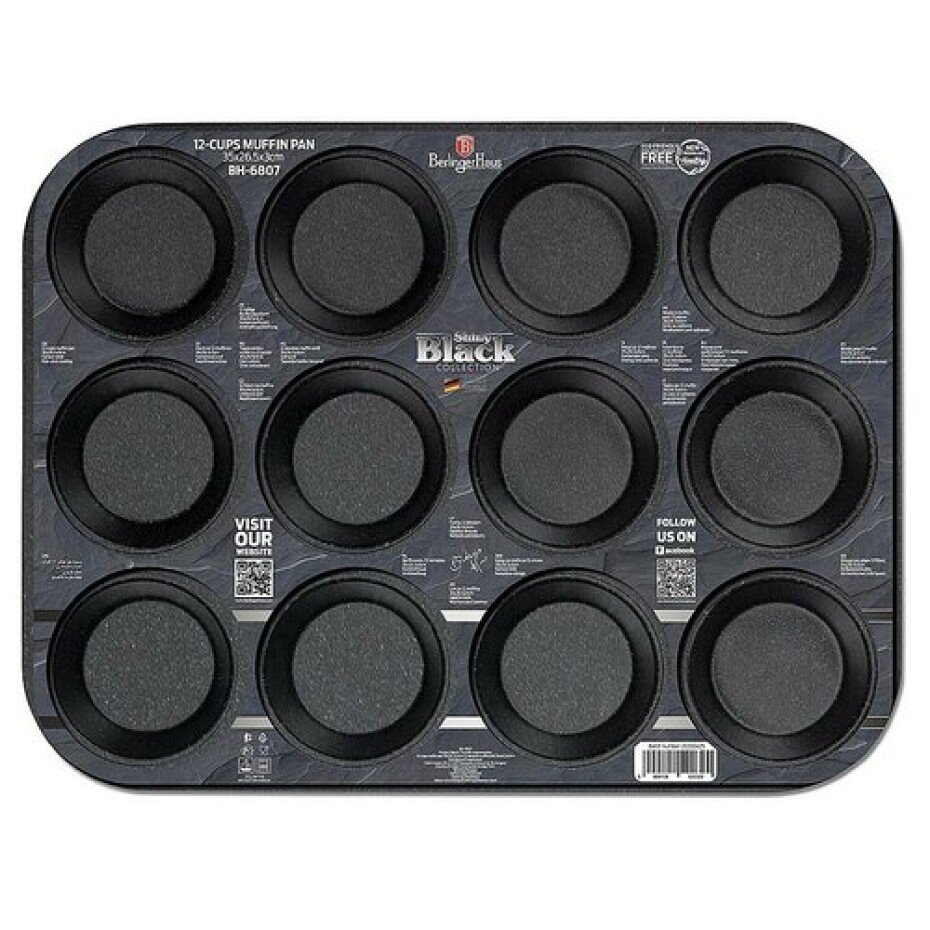 Berlinger Haus Forma na muffiny 12 ks Shiny Black Collection - main (1)