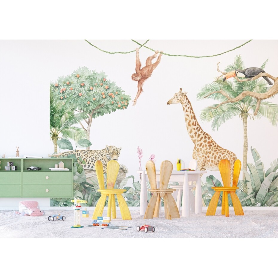 Vliesová fototapeta XXL Jungle White 360 x 254 cm, 4 díly - main (1)