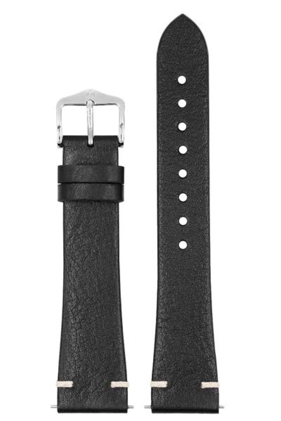 Řemínek Hirsch Bagnore - černý - 22 mm - L – Standardní délka (doporučujeme) - 18 mm - Stříbrná - main (1)