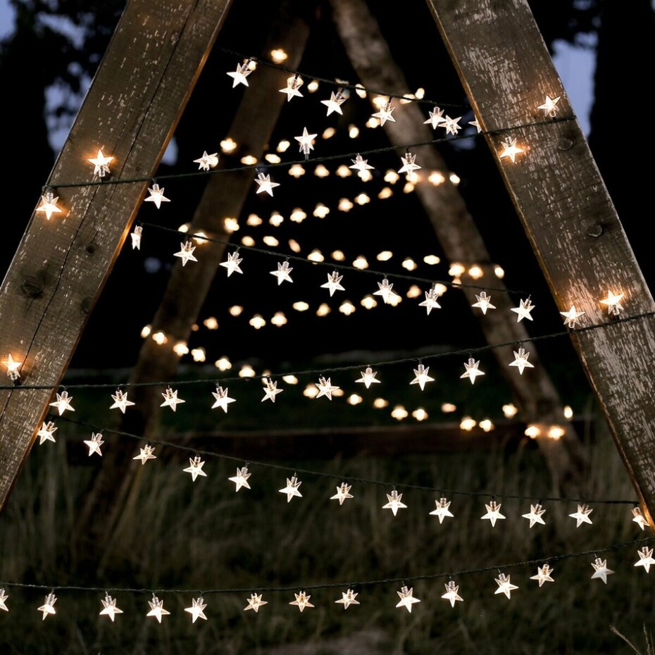 DecoKing Světelný vánoční řetěz Hvězdičky teplá bílá, 100 LED - main (0)