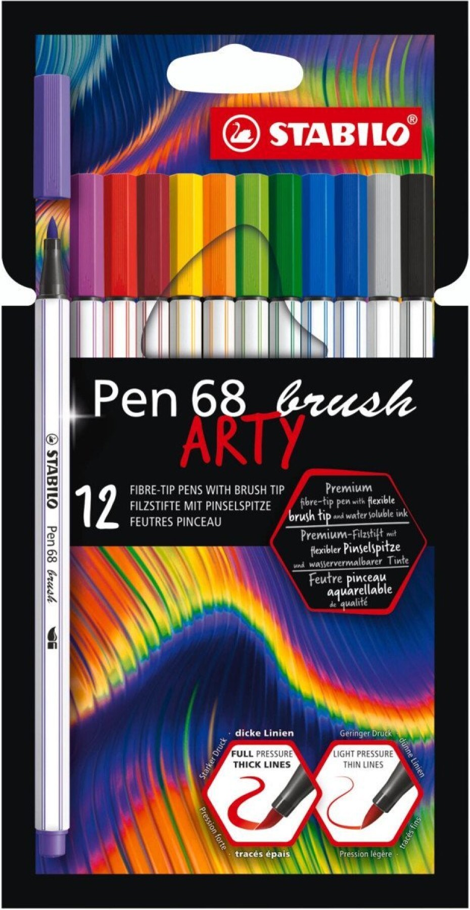 Fixa STABILO Pen 68 brush sada 12 ks v pouzdru&quot;ARTY&quot; - main (0)