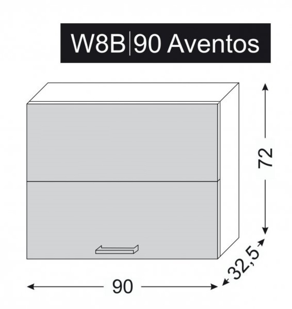 ArtExt Kuchyňská skříňka horní MALMO | W8B 90 Aventos Barva korpusu: Grey - main (23)