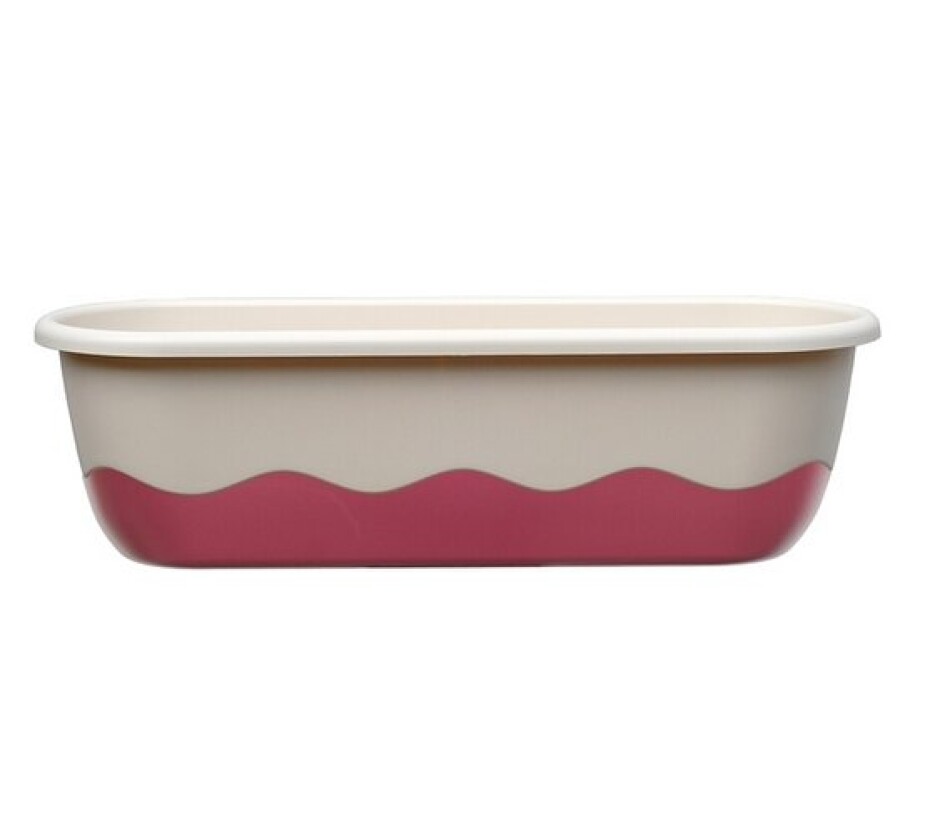 Plastia Samozavlažovací truhlík Mareta 60 cm, bílá + vínová - main (0)