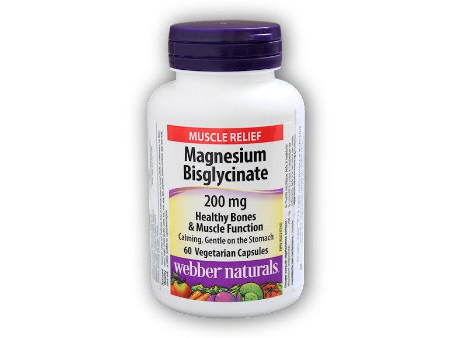 Webber Naturals Magnesium Bisglycinate 200 mg 60 kapslí - main (0)