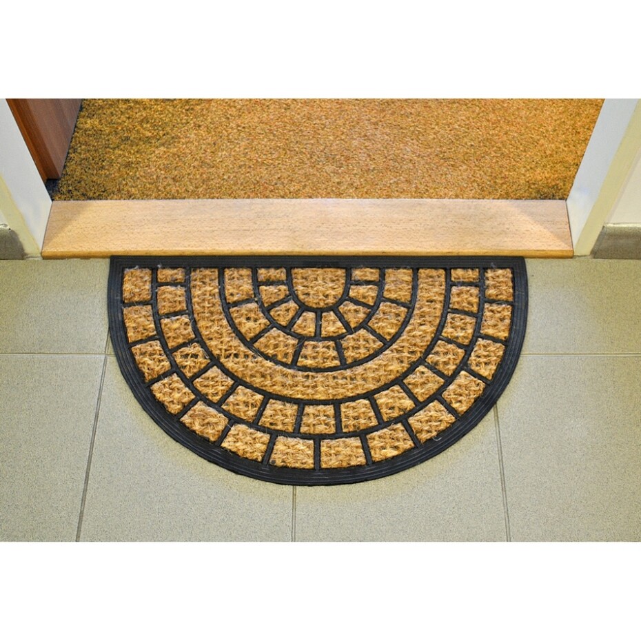 Toro Kokosová rohožka Squares půlkruh, 40 x 70 cm - main (1)