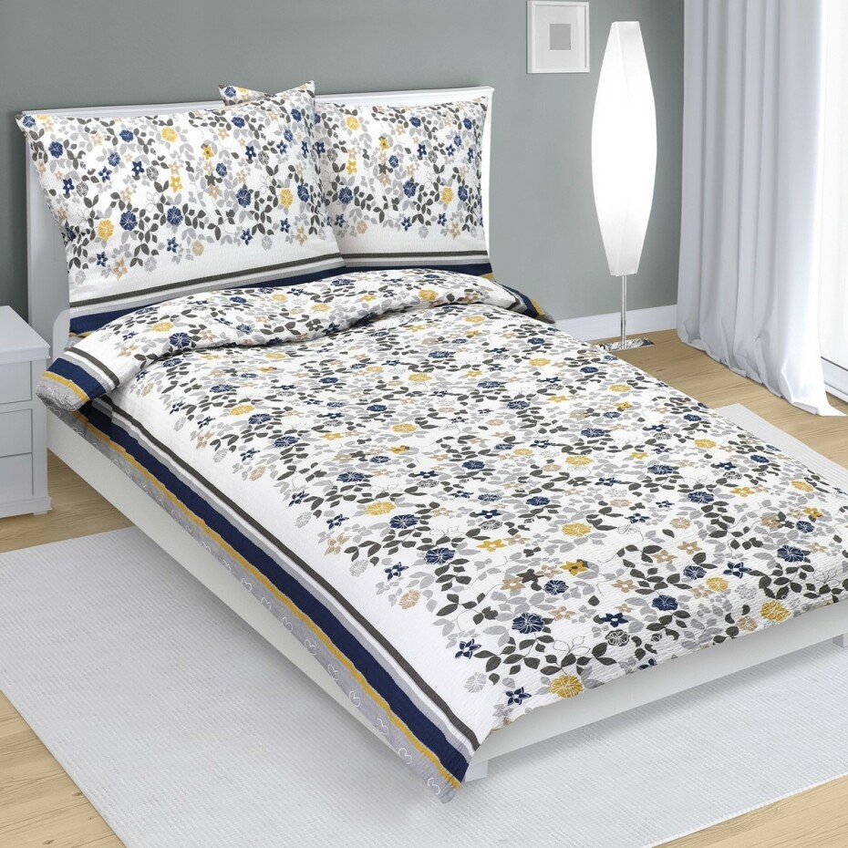 Bellatex Krepové povlečení Lupínek šedá, 140 x 200 cm, 70 x 90 cm - main (0)
