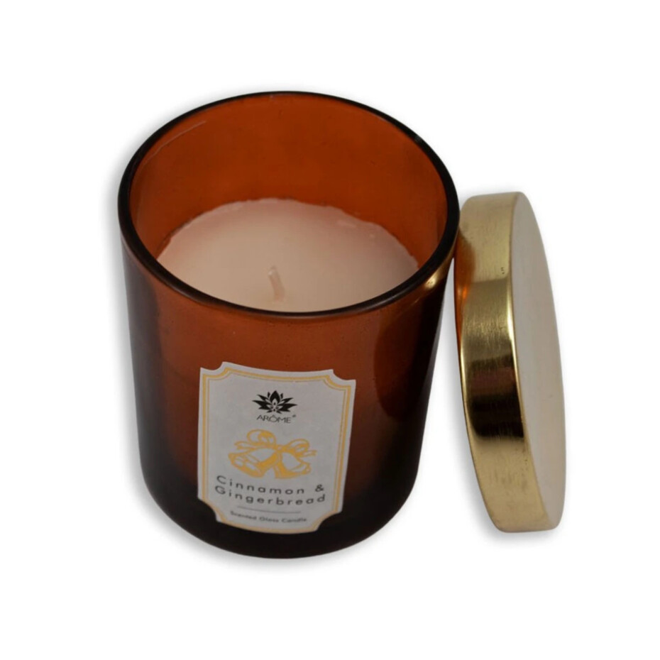 Arome Svíčka v barevném skle s víčkem, Cinnamon & Gingerbread, 125 g - main (1)