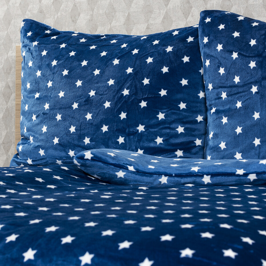 4Home povlečení mikroflanel Stars modrá, 160 x 200 cm, 70 x 80 cm - main (2)