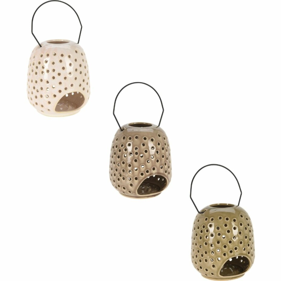 Keramická lucerna Dots šedá, 15 x 23 cm - main (2)