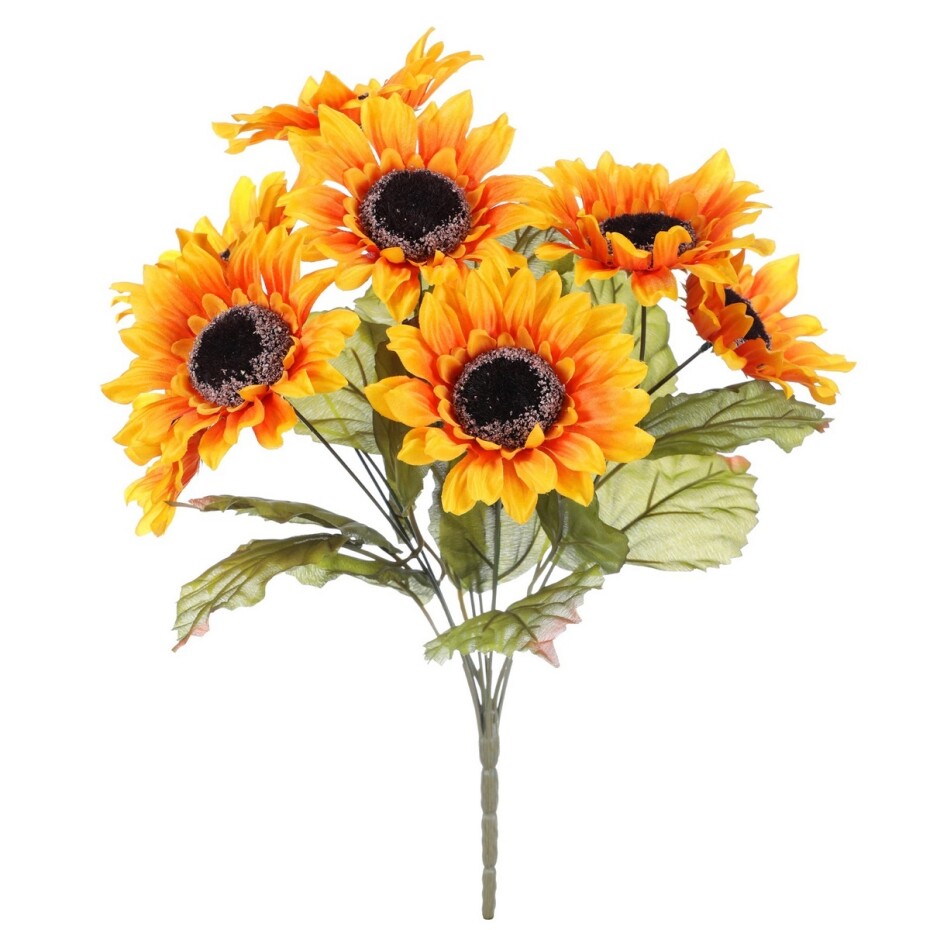 Slunečnice v pugetu, 8 květů, 40 x 43 cm - main (0)
