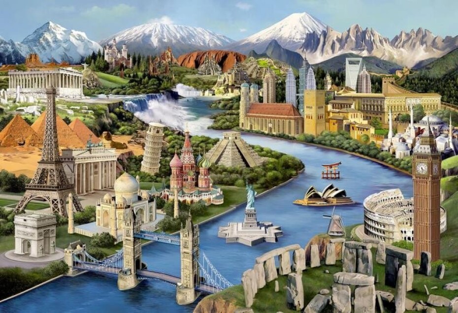 Wooden City Puzzle Světové památky 2v1, dřevěné, 300 dílků - main (0)