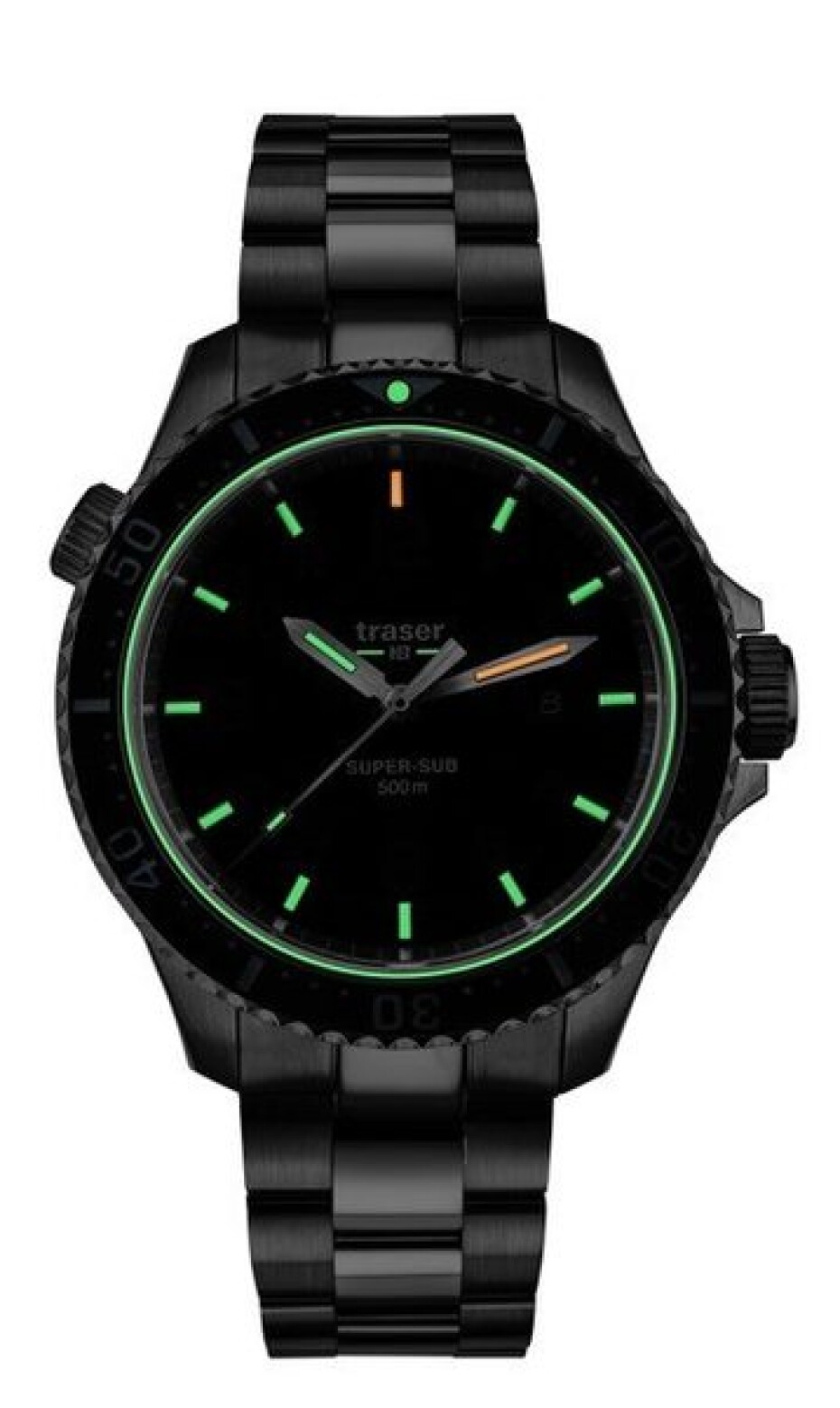 Traser P67 Diver Black Set ocel a pryž - main (3)