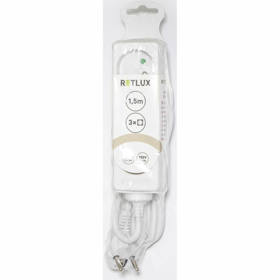 Retlux RPC 01 Prodlužovací kabel bílá, 3 zásuvky, 1,5 m - main (1)