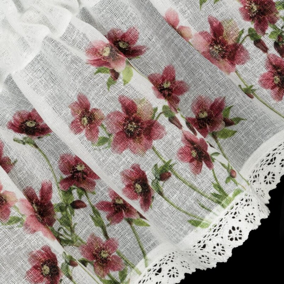 ArtFir Záclona ISA P | červené květy 150 x 60 cm - main (4)