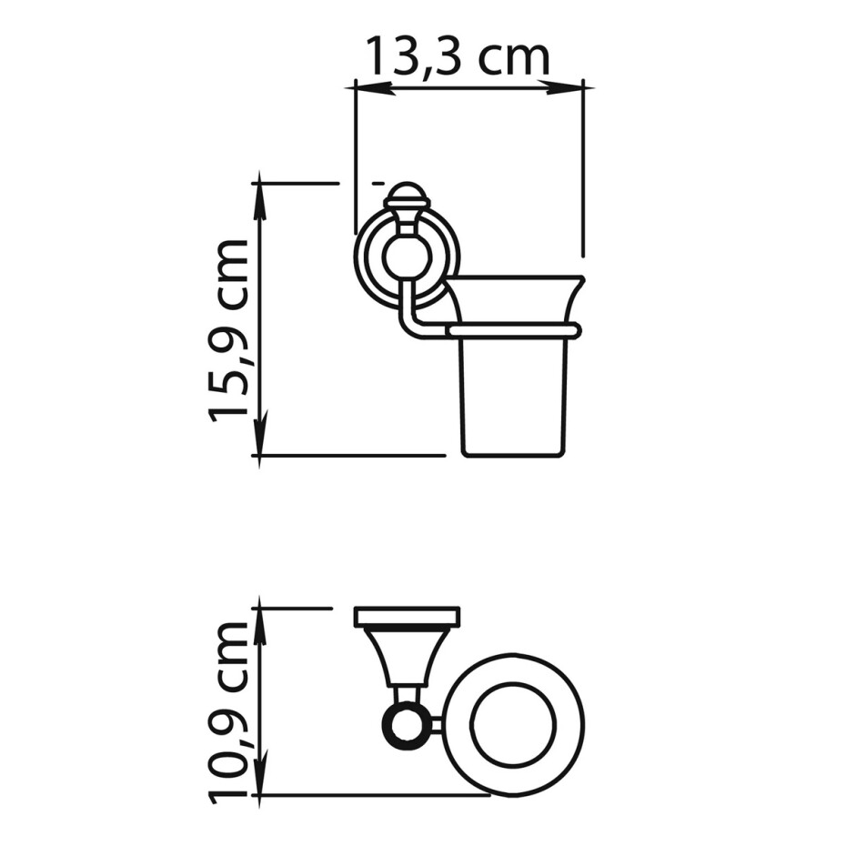 GEDY NV1013 Nevis sklenka, keramika, chrom - main (2)