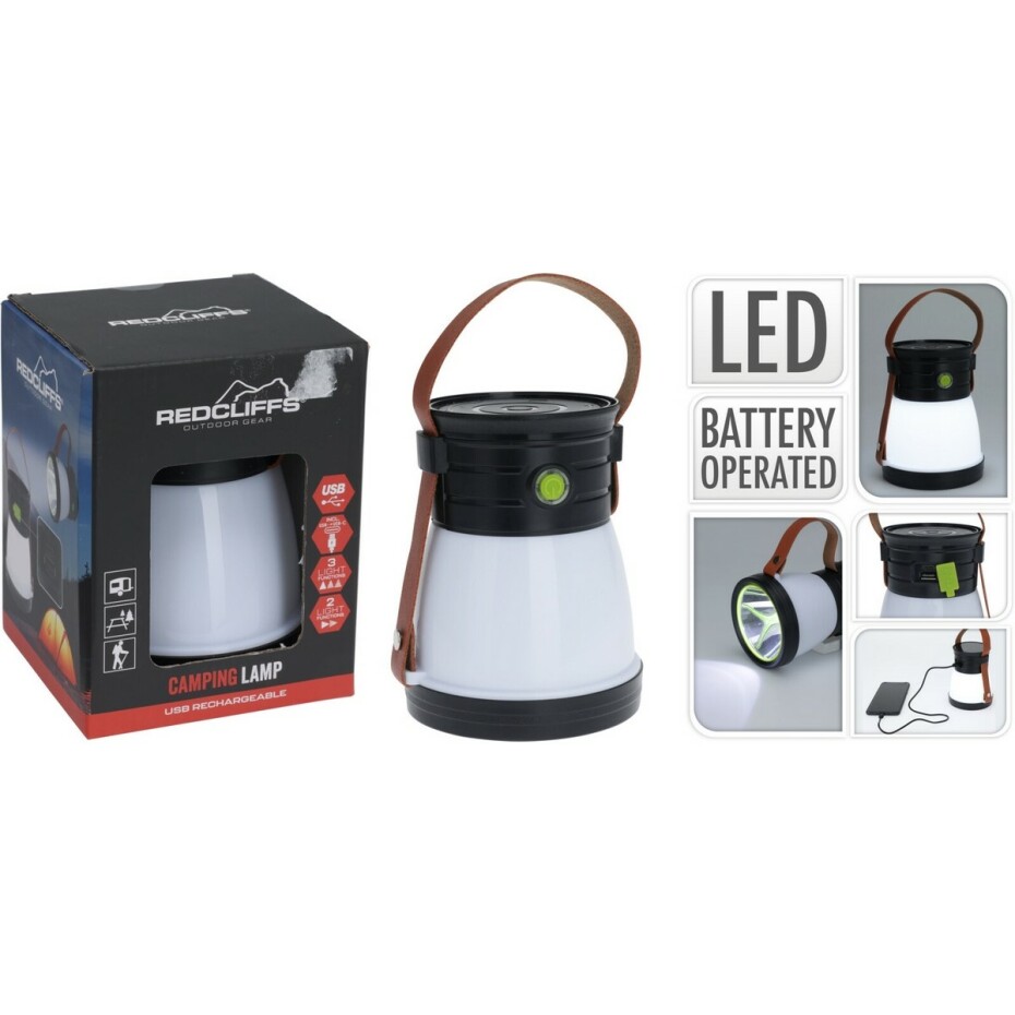 Redcliffs Kempingové svítidlo dobíjecí, USB, teplá bílá, 3 režimy - main (1)