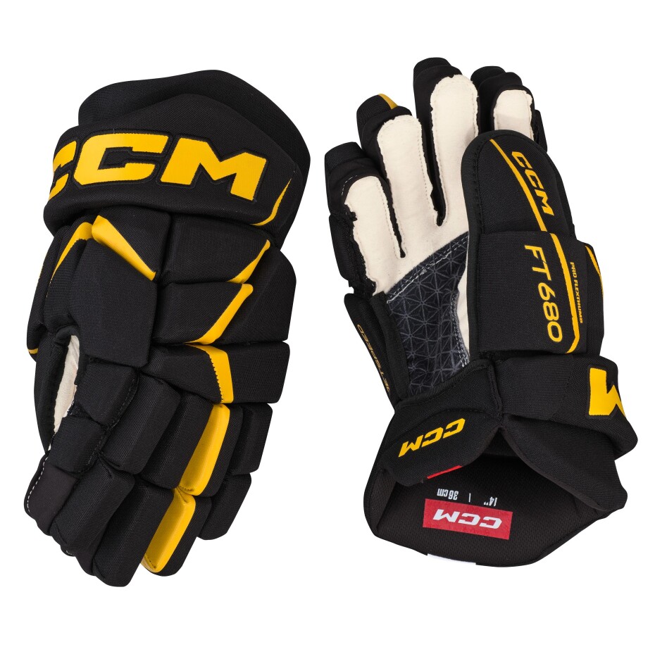 Hokejové rukavice CCM JetSpeed FT680 Black/Sunflower Senior 15 palců - main (2)