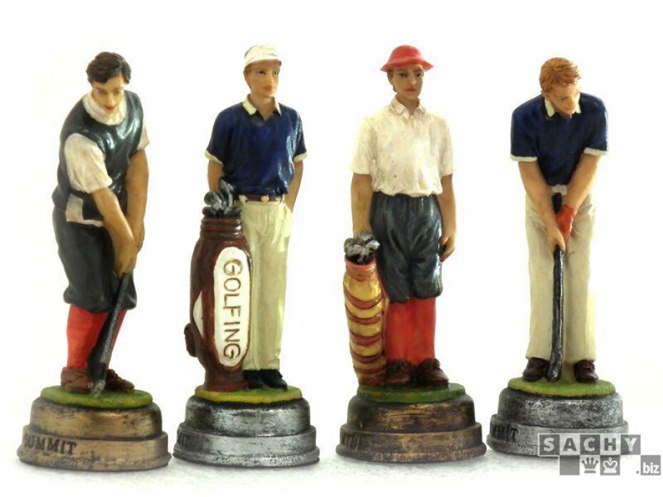 Ručně malované šachy Golf player old times - main (0)
