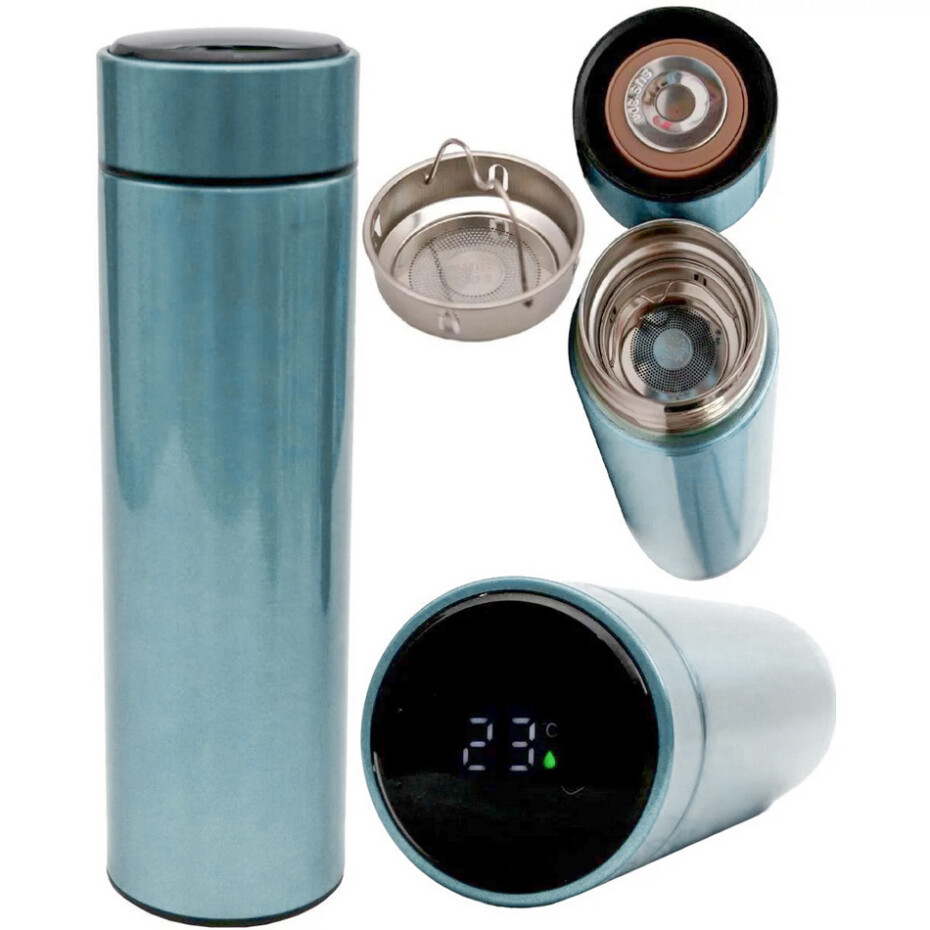 EH Nerezová termoska s teploměrem Temp 450 ml, červená - main (2)
