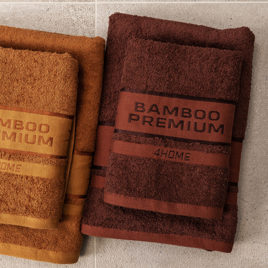 4Home Ručník Bamboo Premium tmavě hnědá, 30 x 50 cm, sada 2 ks - main (3)