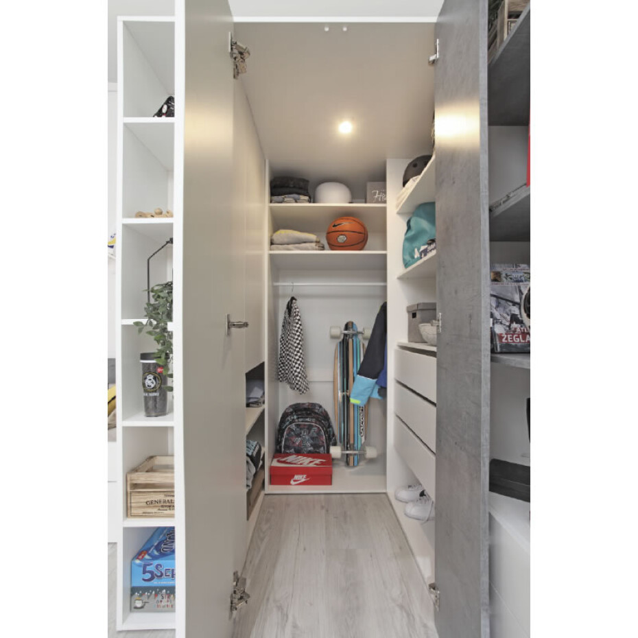 Meblar Šatní skříň SIGMA SI1 L/P Barva: beton/bílá/dub - main (4)