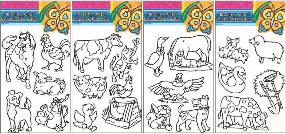 Předlohy na malování na sklo s vyvýšenou konturou - farma 30 x 21 cm - main (0)