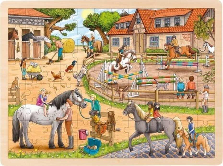 Dřevěné puzzle Jezdecká stáj 96 dílků - main (0)