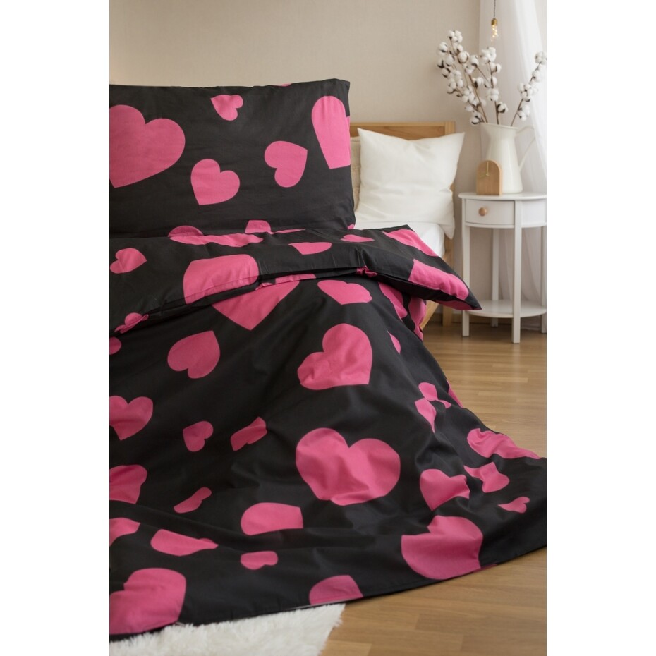 Povlečení polybavlna Srdce pink, 2 ks 140 x 200 cm, 2 ks 70 x 90 cm - main (1)
