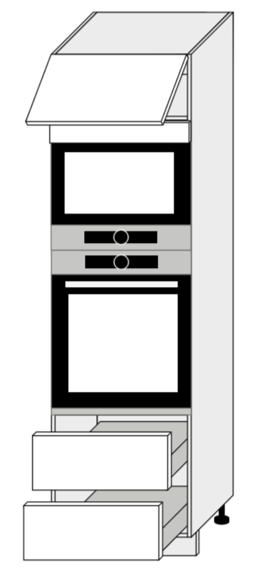 ArtExt Kuchyňská skříňka vysoká, D14 / RU / 2M 284 Quantum Barva korpusu: Grey - main (1)
