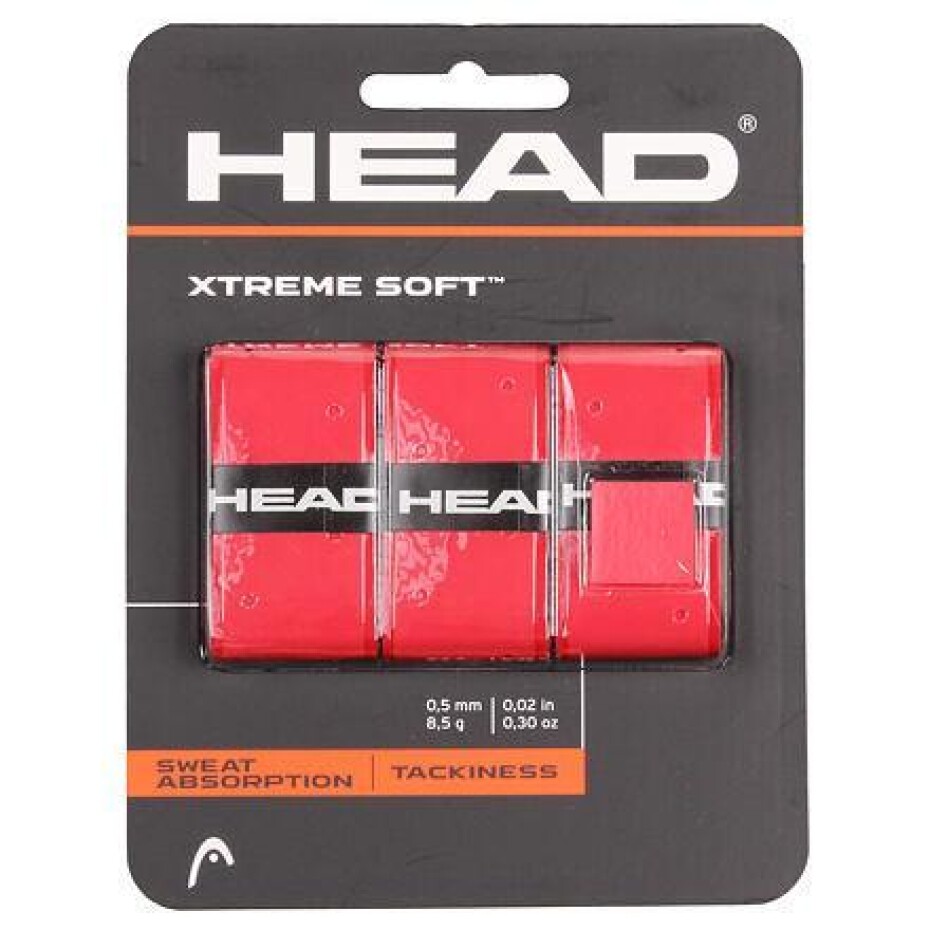 Head XtremeSoft 3 overgrip omotávka tl. 0,5 mm červená POUZE 3 ks (VÝPRODEJ) - main (0)